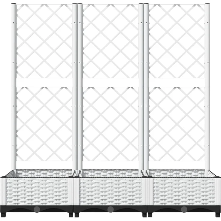 vidaXL Garten-Pflanzgefäß mit Spalier Weiß 120 x 40 x 121,5 cm PP 153283 – Bild 4
