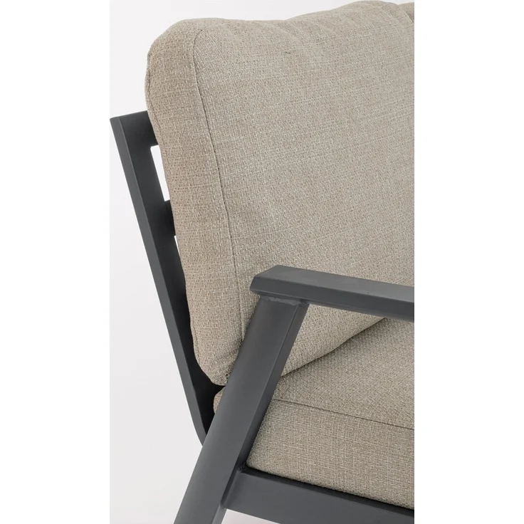 Gartenecksofa Oinimola - Aluminium Anthrazit, Olefin-Stoff Taupe – Bild 6