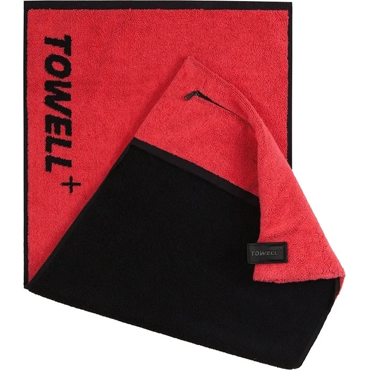 Stryve | Towell + | Sporthandtuch mit Tasche & Magnetclip | bekannt aus Die Höhle der Löwen | rot/schwarz