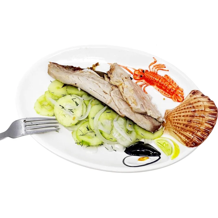 Lashuma Servierteller Meeresfrüchte, Keramik, (1-tlg, 26 x 18 cm), Ovaler Salatteller italienisch zum Servieren – Bild 9