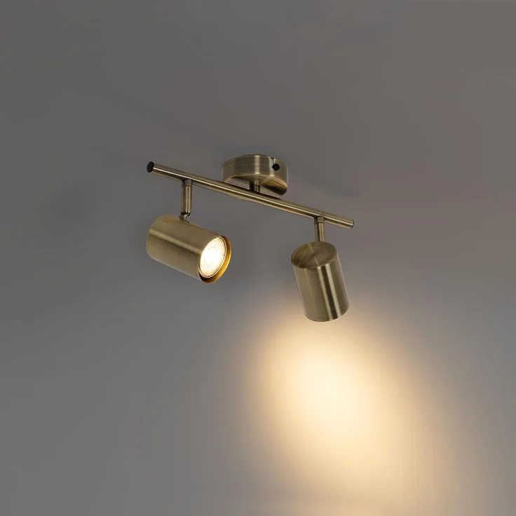 Qazqa LED Aufbaustrahler Jeana, ohne Leuchtmittel, GU10, Bronze, Modern, Stahl, 2-flammig – Bild 2