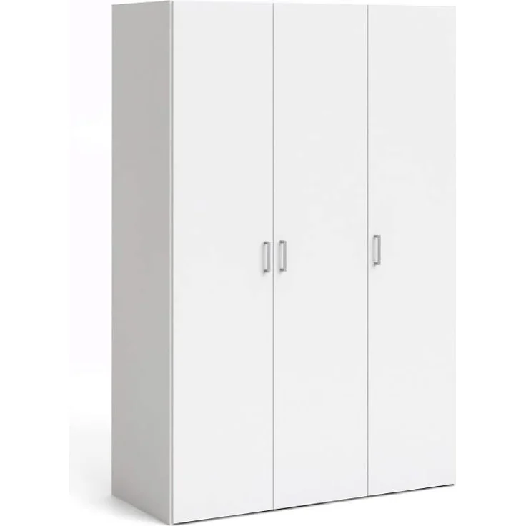 Tvilum Kleiderschrank mit drei Flügeltüren mit vier Innenböden und Kleiderstange, Farbe Weiß, Maße 115 x 175 x 49 cm – Bild 7