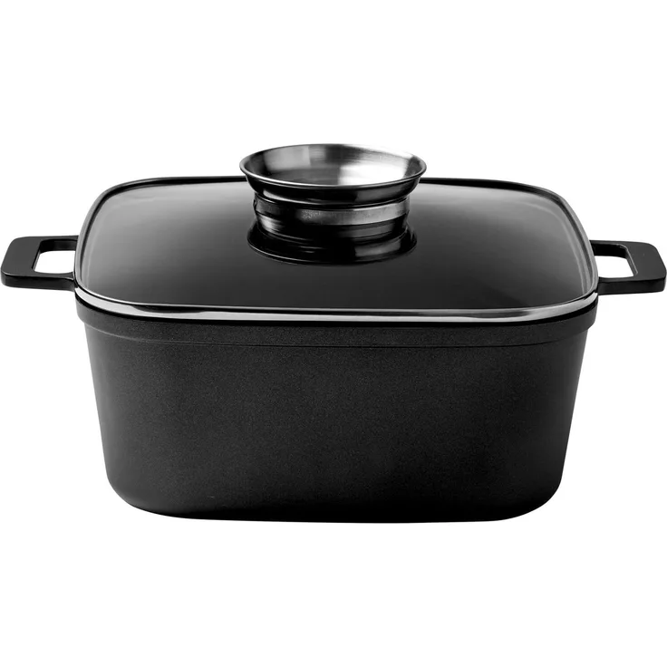 Homeware Braten- & Schmortopf, Aluminium schwarz, 24 x 10.5 x 24 cm, inkl Deckel