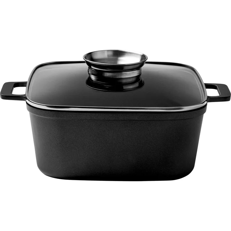 Homeware Braten- & Schmortopf, Aluminium schwarz, 24 x 10.5 x 24 cm, inkl Deckel – Bild 1