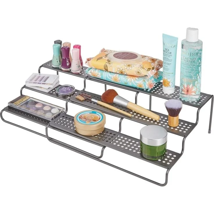 mDesign Gewürzregal Gewürzständer Regal Organizer ausziehbar Metall Graphit – Bild 6