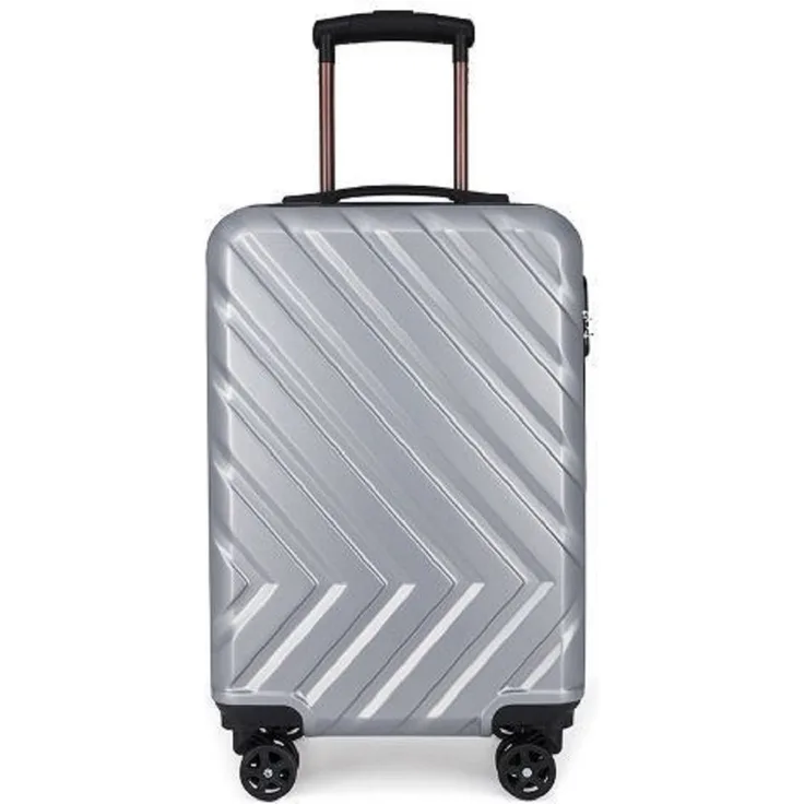 3-Teilig ABS Hartschalenkofferset Trolley Koffer Hartschale Reisekoffer mit 4 Doppelräder Rollensystem Silber