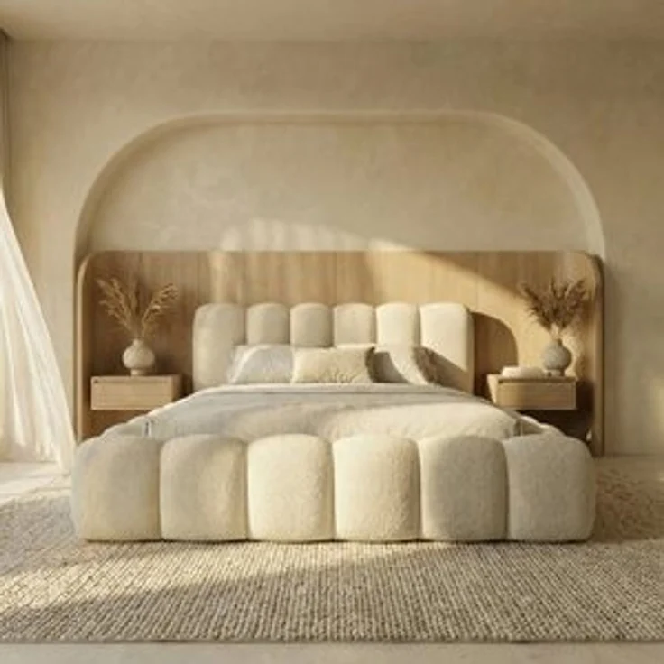 thematys Polsterbett CLOUD mit Bettkasten, 180x200cm, Bezug: Davis, Farbe: Kreme, ohne Matratze – Bild 7