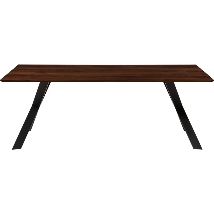Esstisch Akazie 160 x 90 x 75 braun lackiert / ausgestellte X-Beine anthrazit matt SWISS EDGE – Bild 7