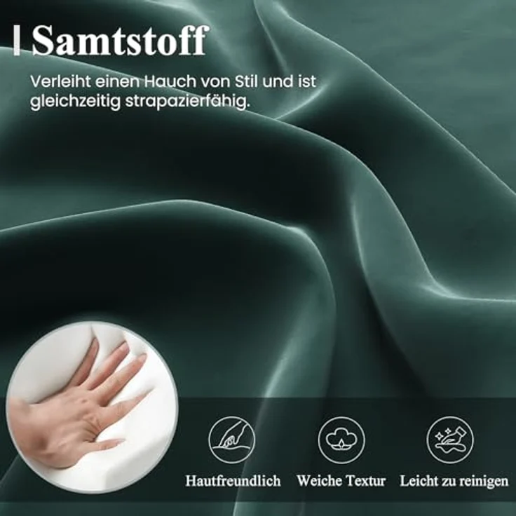 COLAMY Gepolsterter Ohrensessel 2er Set aus Samt – Moderner Lounge-Sessel mit weicher Rückenlehne, Komfortabler Sessel für Wohnzimmer, Schlafzimmer, Apartment & Leseecke, Grün – Bild 9