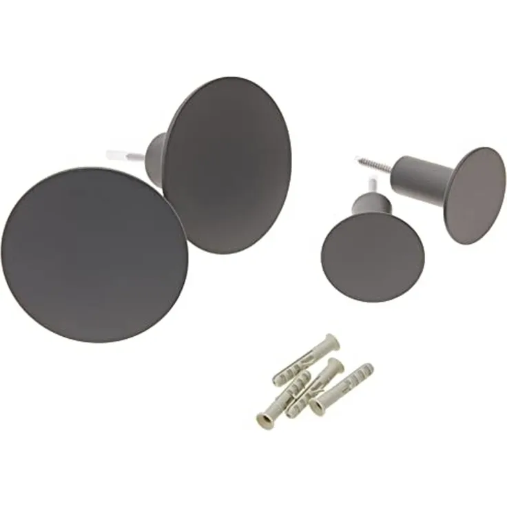 Blomus PONTO Set 4 Wandhaken, Haken, Garderobenhaken, Polystone, gunmetal, 65800