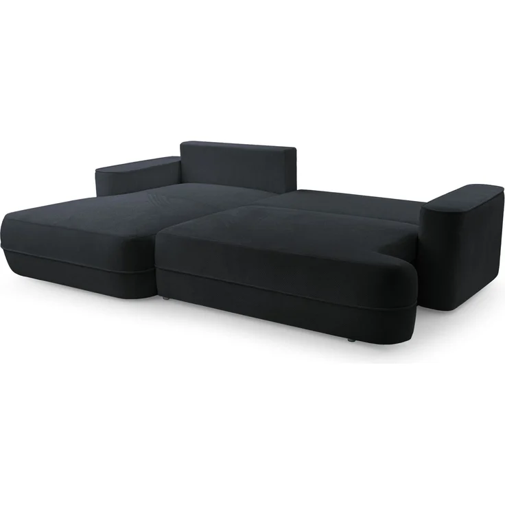Selsey 'Fuerro' Ecksofa mit Schlaffunktion, Bettkasten, Ottomane links,Strukturstoff wasserabweisend, Schwarz – Bild 3