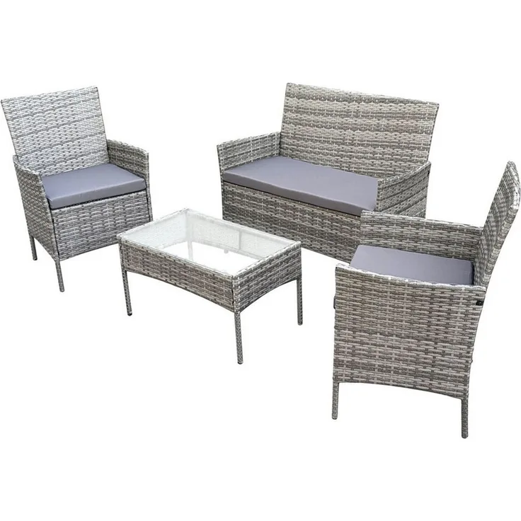 SVITA Sitzgruppe BROOKLYN, (Set, 4-tlg, Gartenlounge), Gartenmöbel Set, Sitzgruppe, Polyrattan