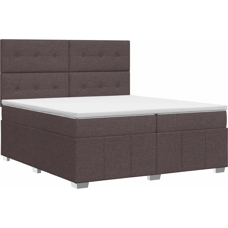 vidaXL Boxspringbett mit Matratze Dunkelbraun 160 x 200 cm Stoff 3454179 – Bild 2
