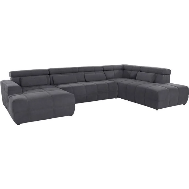 DOMO collection Wohnlandschaft Brandon viele Bezugsarten, auch in Cord und Leder, incl. Nierenkissen, mit Kopfteilverstellung, wahlweise Sitztiefenverstellung, U-Form – Bild 4