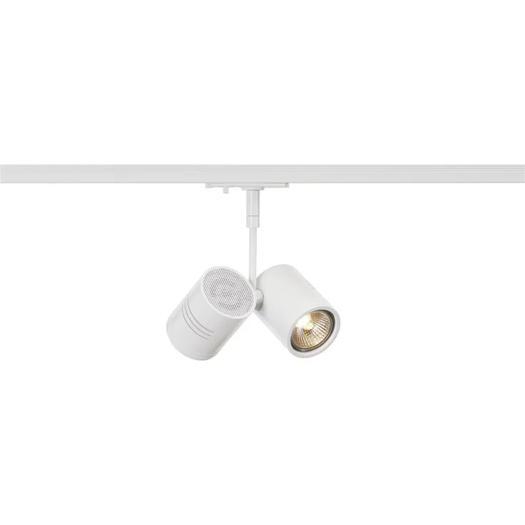 SLV BIMA | LED Strahler 1-Phasen, Dreh- und schwenkbarer Schienen-Strahler, Deckenstrahler, Deckenleuchte, Schienensystem, Innenleuchte | 2xGU10, inkl. 1Phasen-Adapter