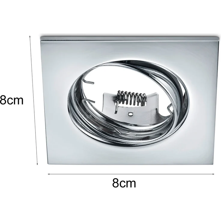 Eckige Einbaustrahler Decke im 4er Set schwenkbar Silber Chrom GU10 – Bild 10