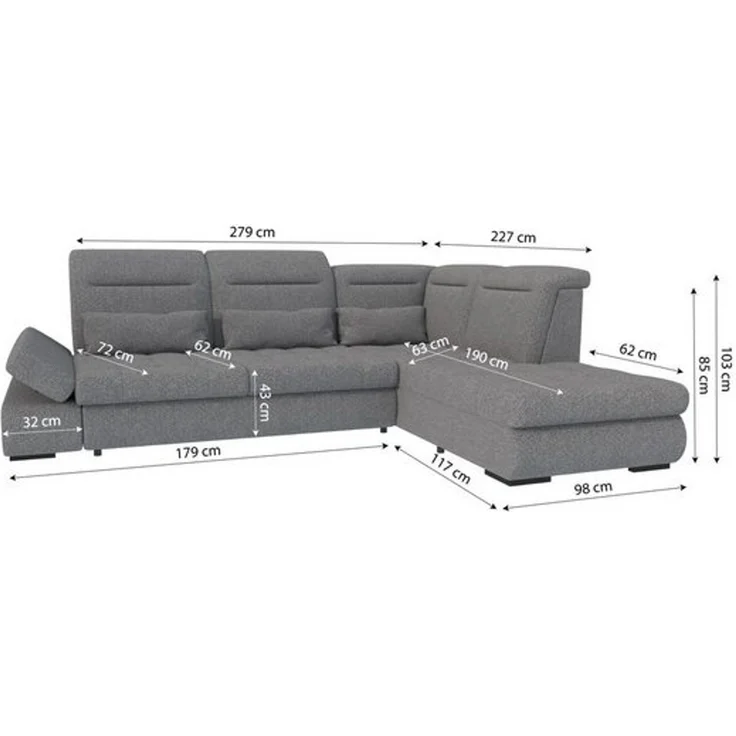 99rooms Ecksofa Toscana, Sofa L-Form, Eckcouch, Bettfunktion, Rundumbezug aus gepolstertem Velours VOGUE – Bild 4