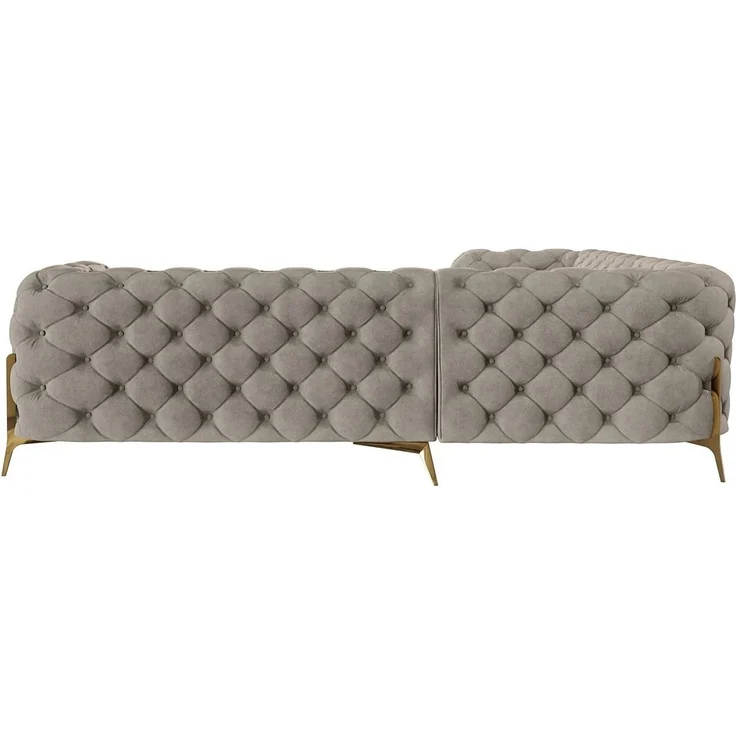 S-Style Möbel Ecksofa Chesterfield Ashley mit Goldene Metall Füßen, mit Wellenfederung – Bild 2