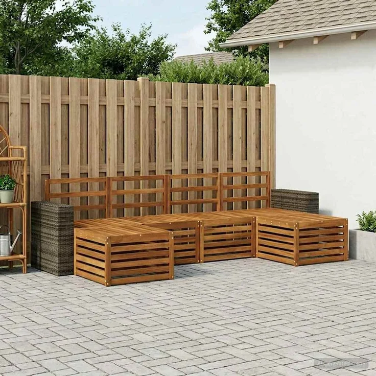 vidaXL Outdoor-Sofagarnitur 6 stk. 6-Sitzer Natur Massivholz Akazie 3384695 – Bild 1