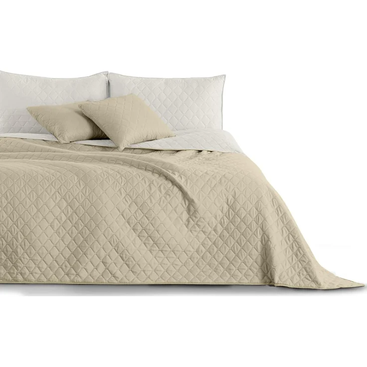 DecoKing Tagesdecke Bettüberwurf mit Uni Wendedesign Zweiseitige Tagesdecke Wohndecke, Wendedesign, Zweifarbig, Steppung – Bild 1