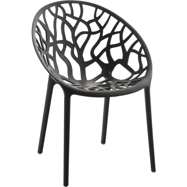 CLP Gartenstuhl Hope mit Lehne stapelbar wetterfest UV-beständig bis 150 kg,schwarz