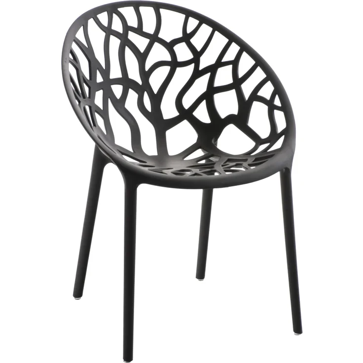 CLP Gartenstuhl Hope mit Lehne stapelbar wetterfest UV-beständig bis 150 kg,schwarz – Bild 1