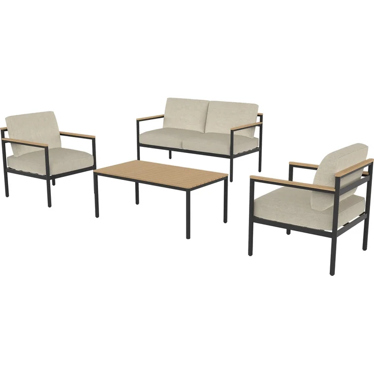 Primaster Gartenmöbel-Set Positano Holz/Alu Lounge Set Gartenmöbel Sitzgruppe – Bild 7