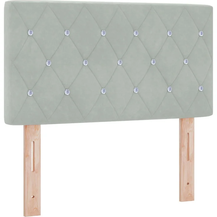vidaXL Boxspringbett mit Matratze Hellgrau 80 x 200 cm Samt 3451559 – Bild 4