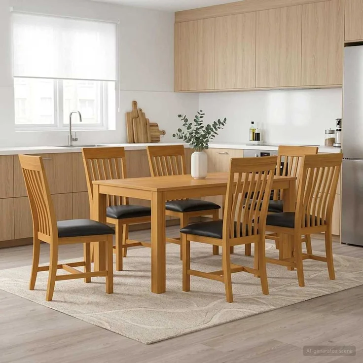 vidaXL Essgruppe RIJSWIJK 7 stk. Schwarz 150 x 85 x 75 cm 3430376 – Bild 1