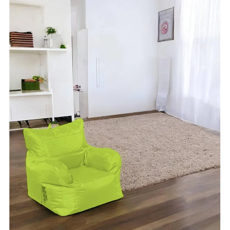 Dmora Gepolsterter Sessel mit Armlehnen, Farbe Grün, Maße 80 x 80 x 80 cm