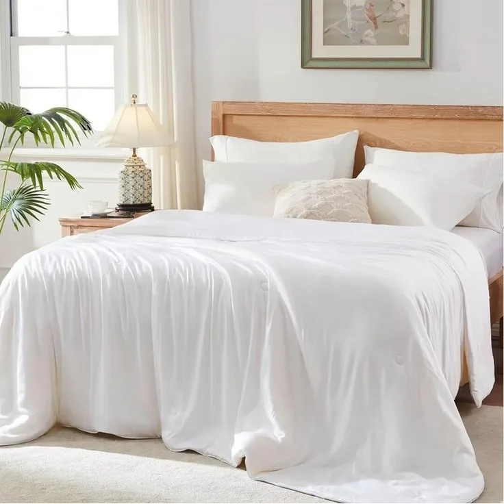 Elemuse Sommerbettdecke Kühldecke Sommerdecke, Selbstkühlende Atmungsaktive Extraleicht Decke, Füllung: 30% hochwertig Sojafaser und 70% Polyester, Bambus Sommer Weich Wohndecke OEKO-TEX®