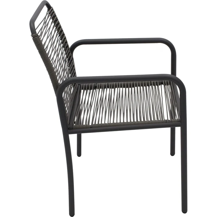 DEGAMO SALINAS Gartengarnitur, Metall + Ropeoptik, anthrazit/grau, 3-teilig (Tisch 45cm) – Bild 6