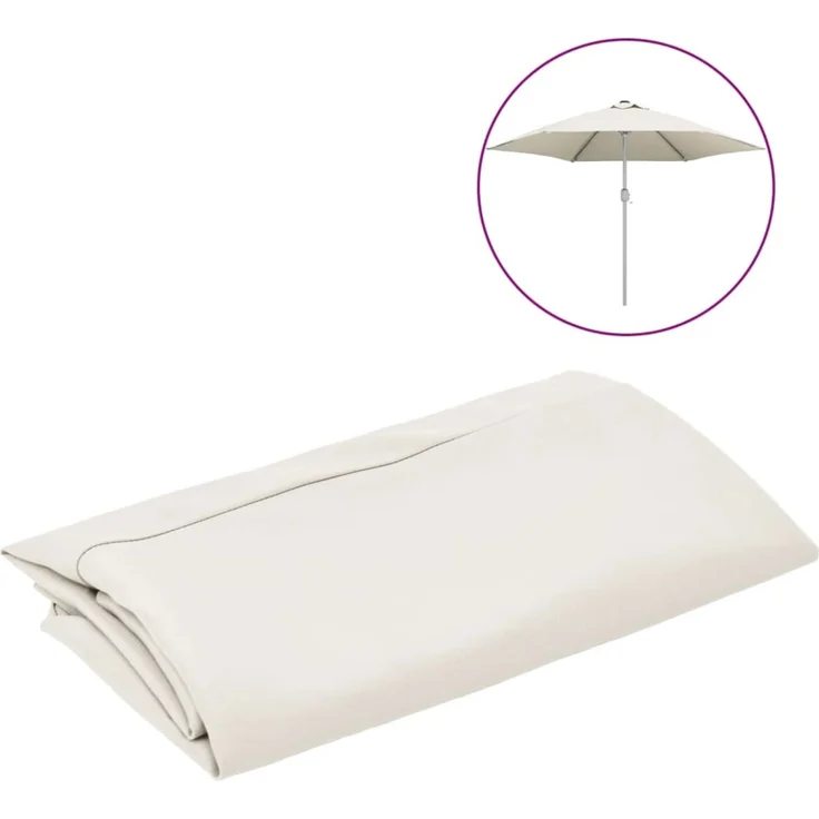 vidaXL Ersatzbezug für Sonnenschirm Sandweiß 300 cm 313795 – Bild 2