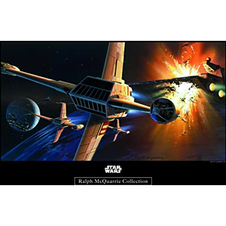 Komar Wandbild Star Wars Classic RMQ Endor Orbit War, Kunstdruck auf Fotopapier, 40 x 30 cm, ohne Rahmen, geeignet für Kinderzimmer und Jugendzimmer – Bild 1