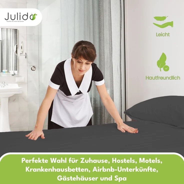 Jersey Spannbettlaken 140-160x200cm Baumwolle weich bügelfrei komfort Anthrazit – Bild 6