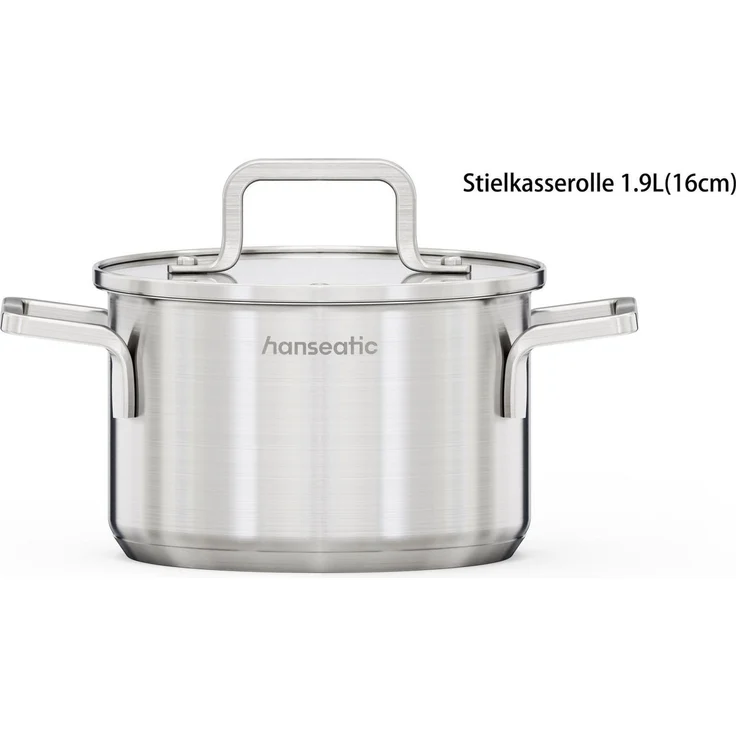 Hanseatic Kochtopf DAILY, Edelstahl 18/10 (1-tlg), handfreundliche Griffe, Literskala, Glasdeckel, Induktion – Bild 4