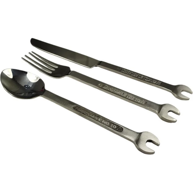 Mikamax Besteck-Set Schraubenschlüssel Besteck Set Werkzeug Essbesteck mit Geschenkbox – Bild 2