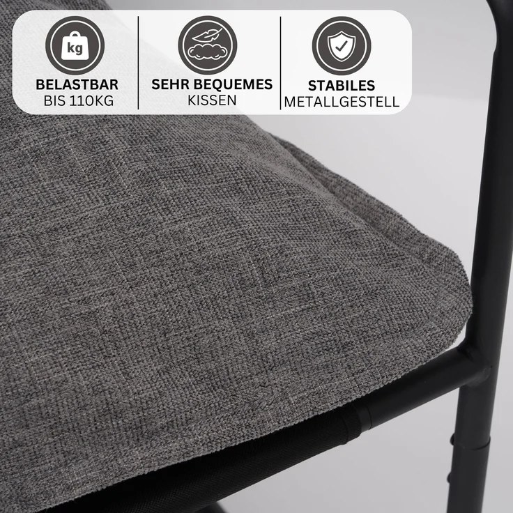 Albatros Designer Vintage Sessel Breston, hochwertiger Stoff Bezug in Grau, sehr bequem, Relaxsessel Loungesessel für Wohnzimmer, Schlafzimmer oder als Fernsehsessel – Bild 5