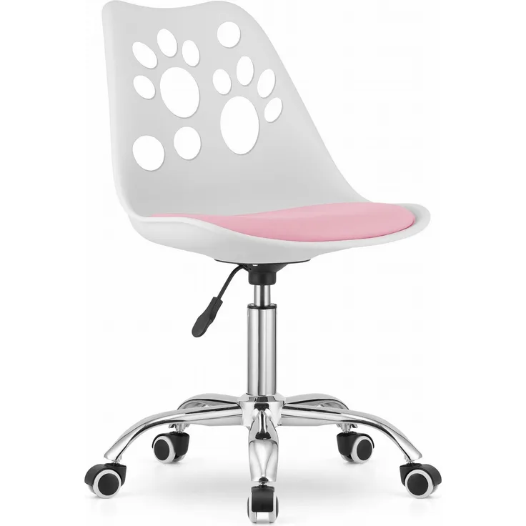 Valora PRINT Drehstuhl, ergonomisch, weiß und rosa, für Zuhause