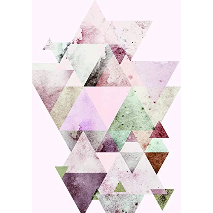 Komar Triangles Red, Wandbild aus Premium-Poster Fotopapier mit geometrischem Design, 50 x 70 cm, ohne Rahmen – Bild 1