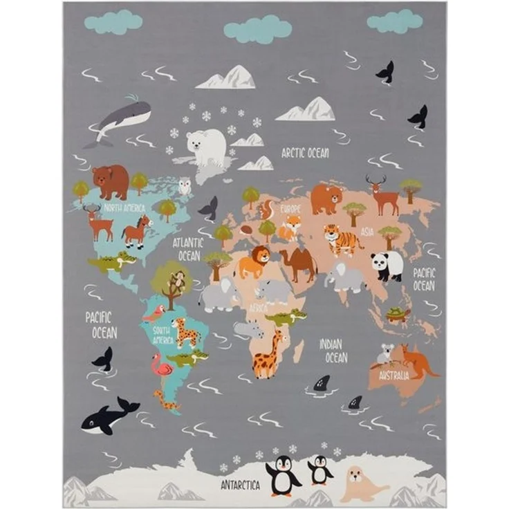 TT Home Teppich Kinderzimmer, Rechteckig, Höhe: 4 mm, Kinderzimmerteppich Teppich Junge Mädchen Kinderteppich Rutschfest Tie – Bild 4