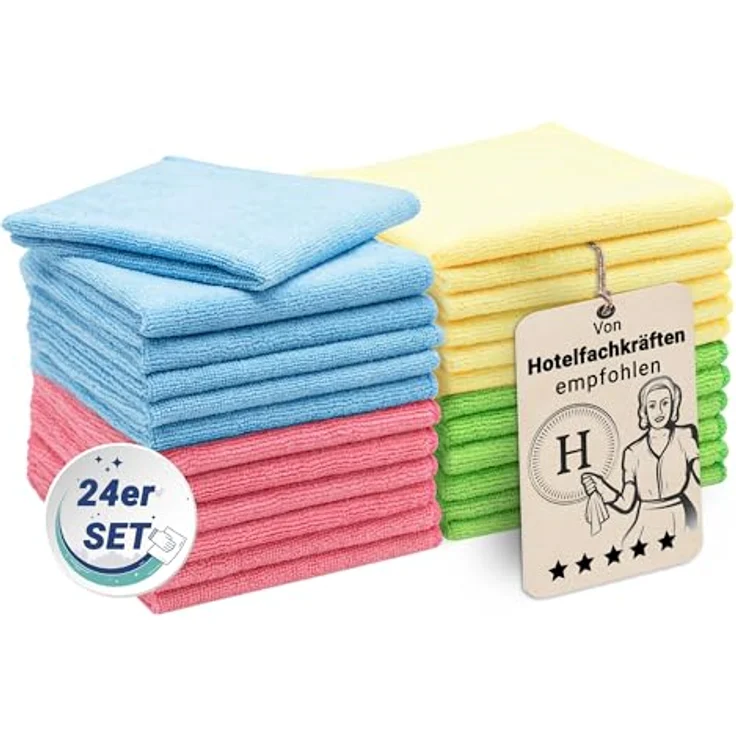 ZOLLNER Geschirrtuch, (Spar-Set, 24-tlg), 32 x 32 cm, 80% Polyester, 20% Polyamid, vom Hotelwäschespezialisten – Bild 2