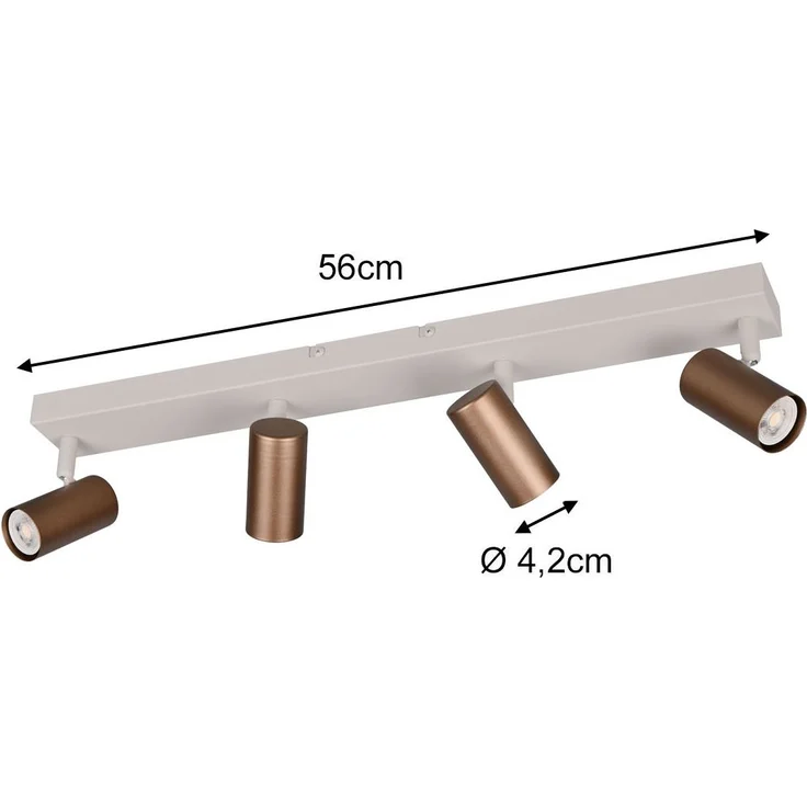 Deckenstrahler TARYN Coffee / Grau 4-flammig, Breite 56cm – Bild 4