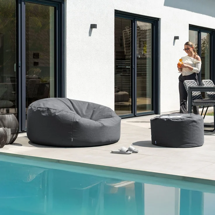 Home Deluxe Outdoor Sitzsack CLOUD - Anthrazit, Polyester, 140 x40 x140 cm – Bild 1