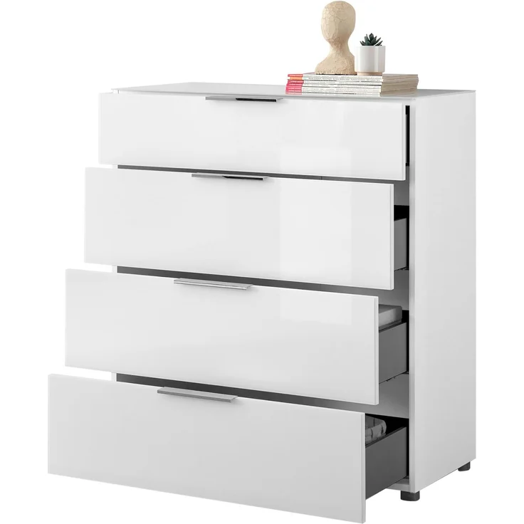 Kommode >Sean< in Weiß, - 90x99x40 cm ( BxHxT) – Bild 5