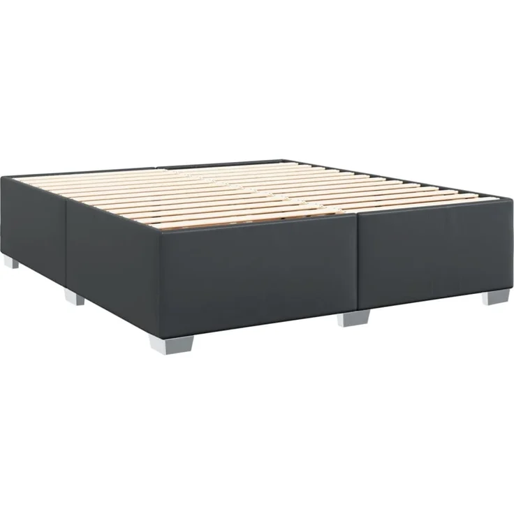 vidaXL Boxspringbett mit Matratze Schwarz 200x200 cm Kunstleder 3288436 – Bild 8