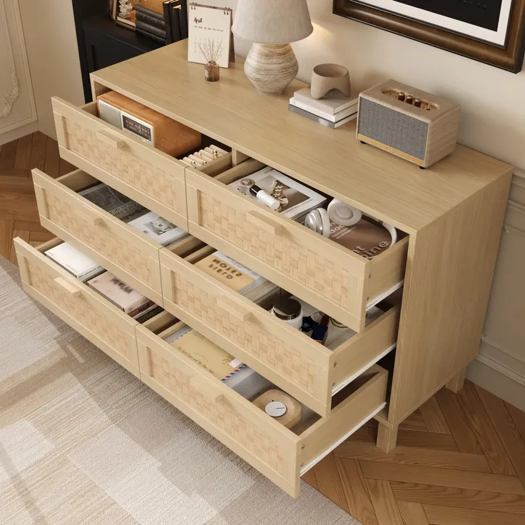 Kommode mit Schubladen, Schubkastenkommode, Sideboard, Aufbewahrungsschrank, Mehrzweckschrank, Küchenschrank – Bild 4