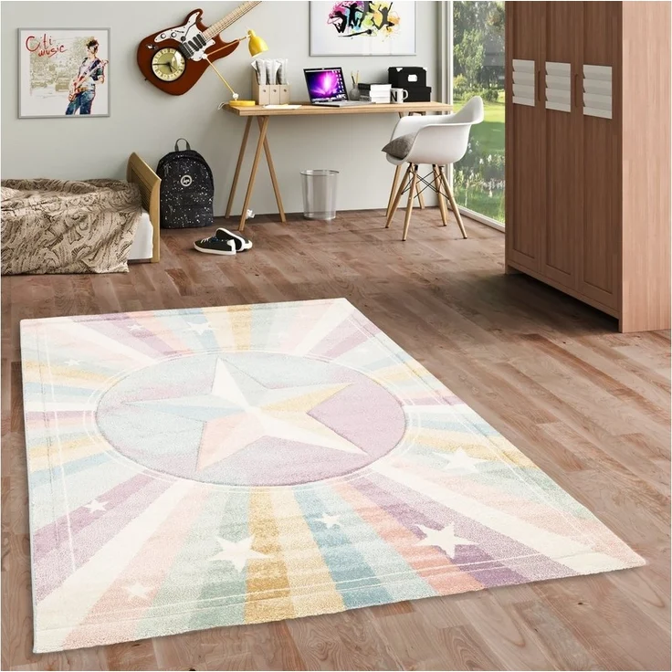 Pergamon Kinderteppich Kinder Teppich Maui Kids Rainbow Star, Rechteckig, Höhe: 13 mm – Bild 5