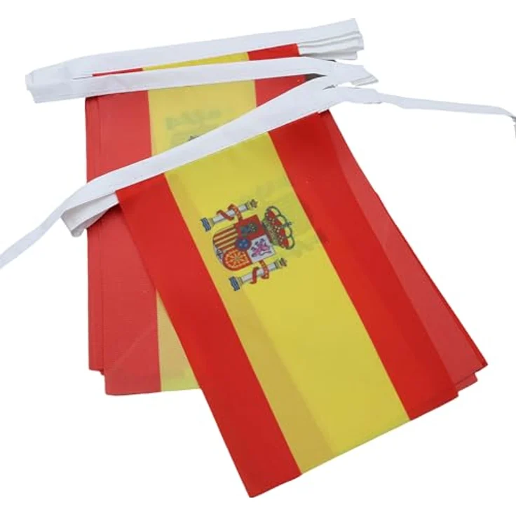 AZ FLAG - Fahnenkette Spanien 6 Meter Mit 20 Flaggen - 21x14 cm - Spanische Girlande Flaggenkette 14 x 21 Cm – Bild 1