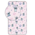 Lilo & Stitch Spannbetttuch Baumwollbettlaken für Kinderbett (90x200+25 cm)